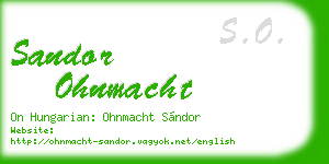 sandor ohnmacht business card